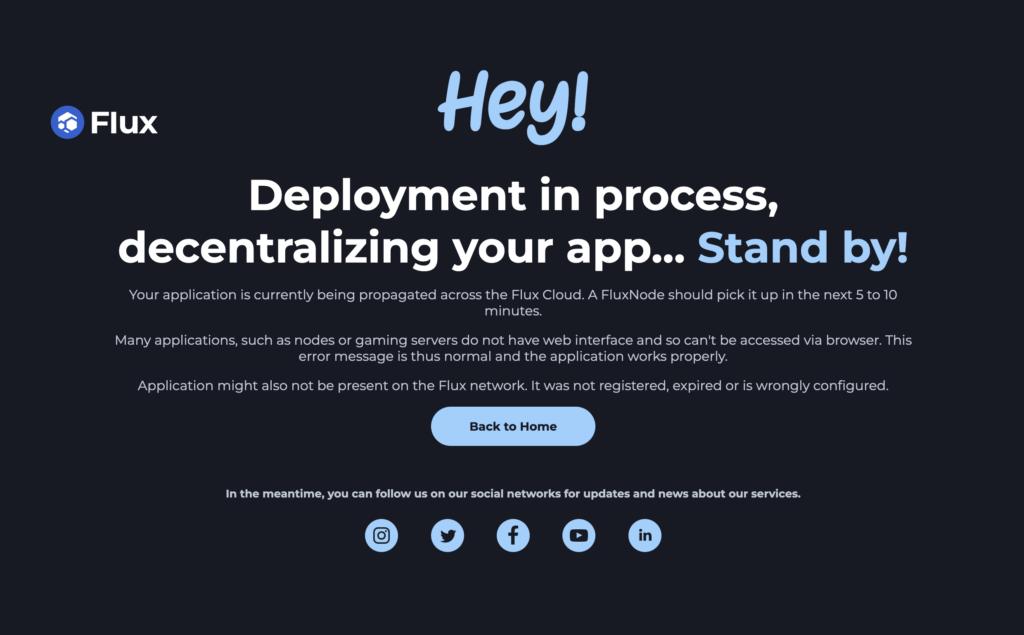 Your website will display "Deployment in Process" message during WordPress installation